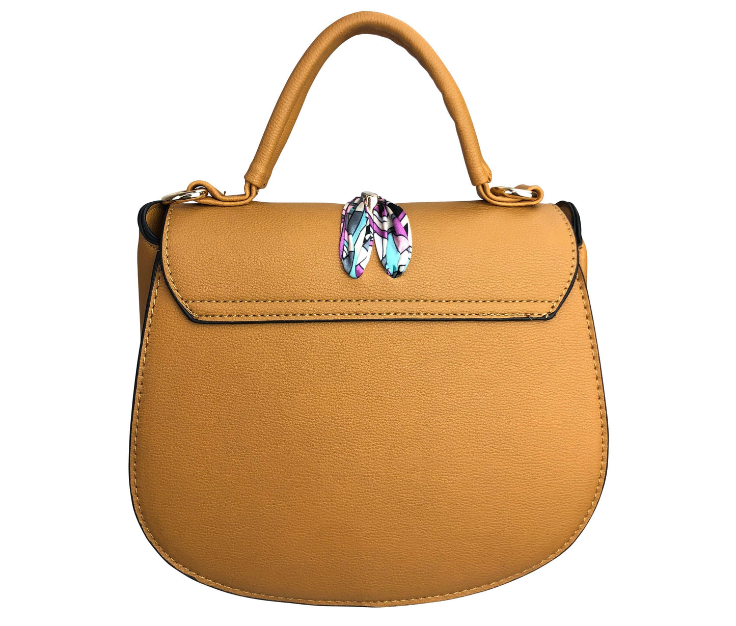 7920 - Scarf Flap Crossbody Bag: Black