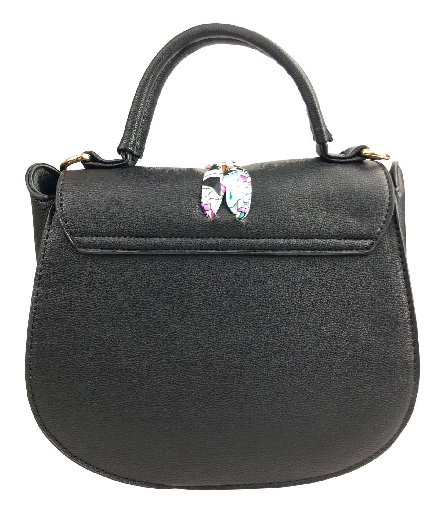 7920 - Scarf Flap Crossbody Bag: Black