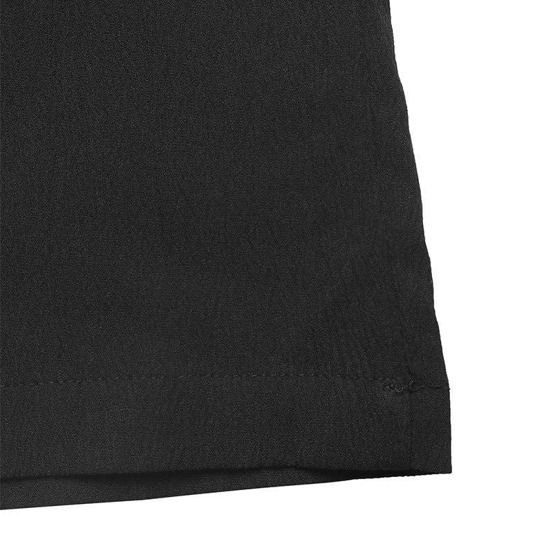 High Waist Wide Leg Drawstring Casual Pants: Black / 97%Polyester+3% Elastane / S