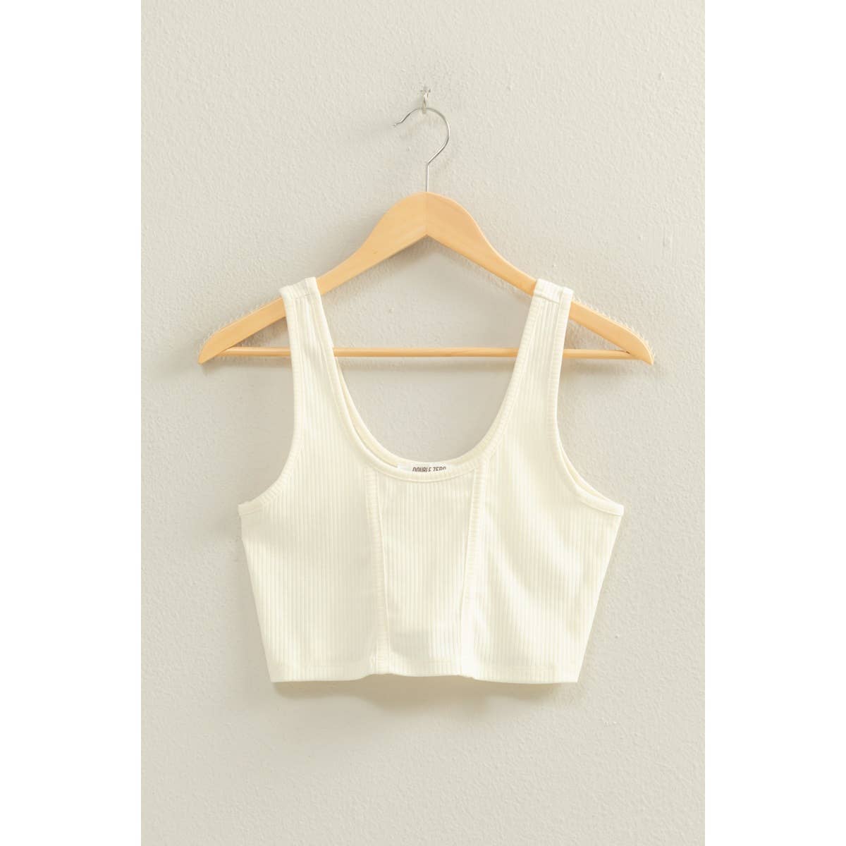 Cropped Ribbed Tank Top: TEAK ROSE / S-M-L(2-2-2)
