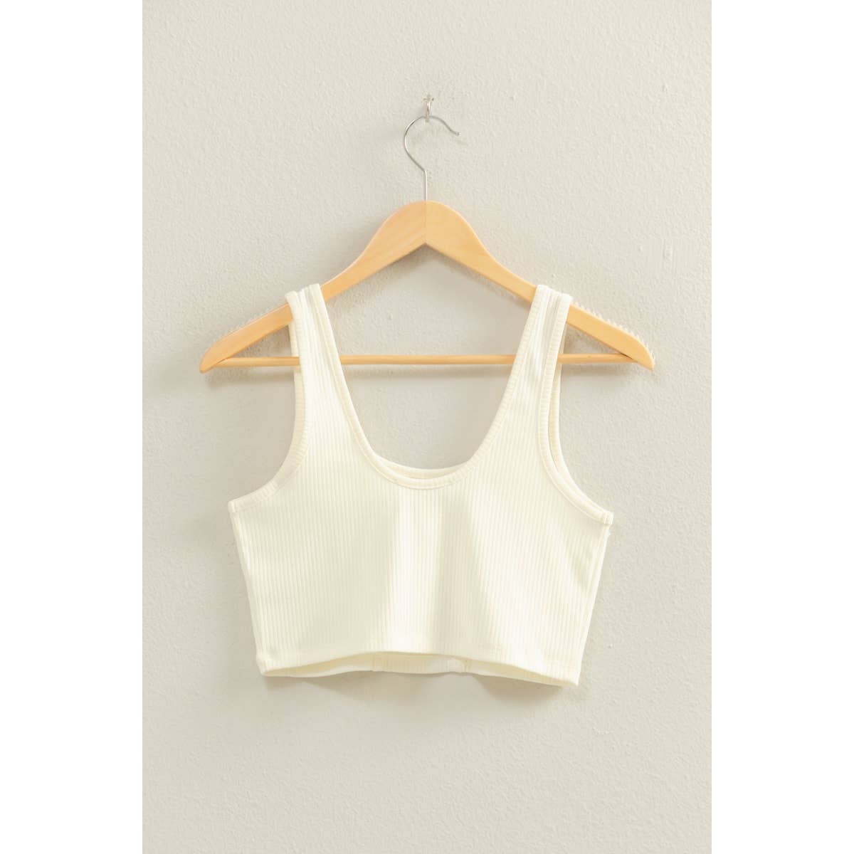 Cropped Ribbed Tank Top: TEAK ROSE / S-M-L(2-2-2)